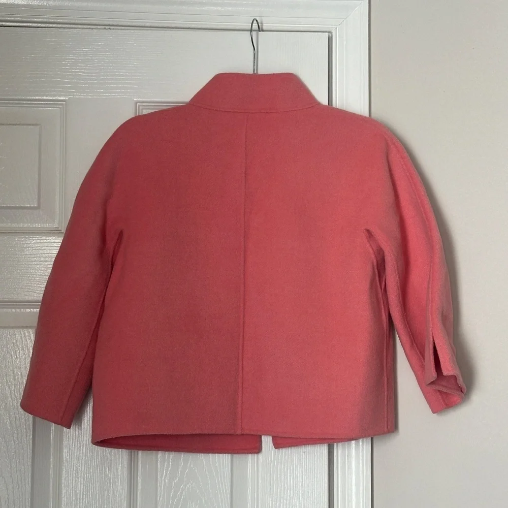 St. John Collection Pink Coral Cropped Wool Angora Cashmere Jacket Blazer Size 2 - Picture 5 of 7